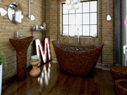 Modern bathroom furniture made entirely of chocolate