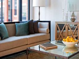 Modern living room furniture with mirror surface