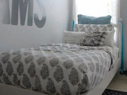 Monochrome, gray nursery design for siblings