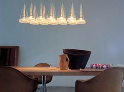 Original designs in dining room pendant lights over the dining table