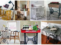Redesign old furniture – use the old sewing machine as vintage furniture