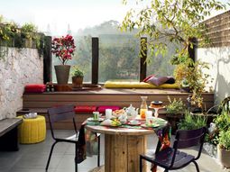 Terrace design modern and colorful