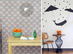 Wall stickers or wallpaper as desired