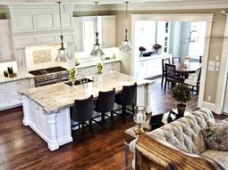 Wood flooring in the kitchen for a homely atmosphere