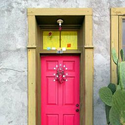 12 cool ideas for pink creative door design