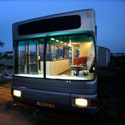 A beautiful modern house in Sharon, Israel, mastered from a discarded old bus