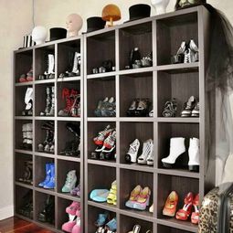 A DIY shoe rack may seem interesting and chic