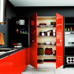 A festival of colors: red color in the kitchen