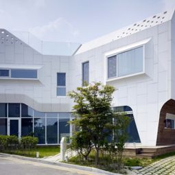 Attractive white designer house located in South Korea