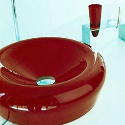 Bathroom Ideas – striking colored washbasin