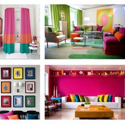 Bright colors in interior design combine – dominant and complementary shades