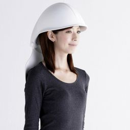 Chair and helmet combined in a