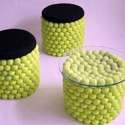 Chair design from tennis balls from Gabriel Coch