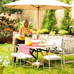 Create a shaded seating area in the garden