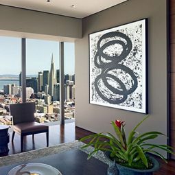 Creative wall design with abstract art