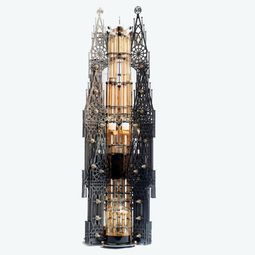 Designer coffee maker in the form of a Gothic cathedral
