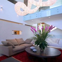 Effect Full Suspension light in the living room interior