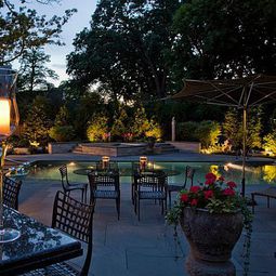 Fascinating lighting in the garden transforms the exterior in a small paradise