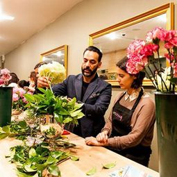 Flower arrangements and beautiful bouquets refresh the atmosphere