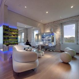 Futuristic residence with rustic charm and ingenious design