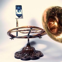 iPhone amplifier made from recycled instruments