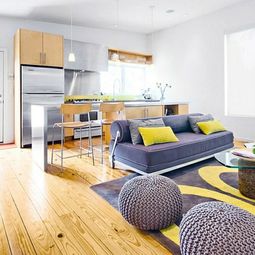 Living room color scheme – gray and yellow