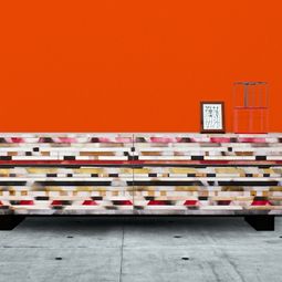 Living room set up – Buffet wings out of recycled strips