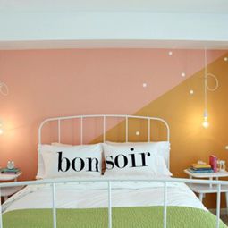 Magical bedroom in pastel colors for girls