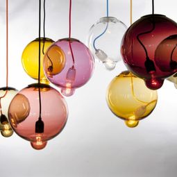 Meltdown ball lamp stained glass by Johan Lindstén
