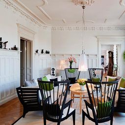 Modeled living room design and Vertäfelungsideen