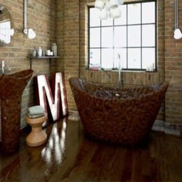 Modern bathroom furniture made entirely of chocolate