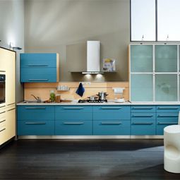 Modern colors in the modern kitchen – yellow, blue, beige