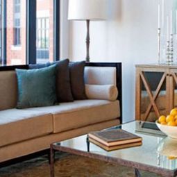 Modern living room furniture with mirror surface