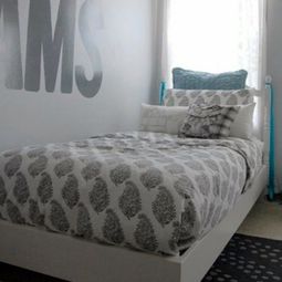 Monochrome, gray nursery design for siblings
