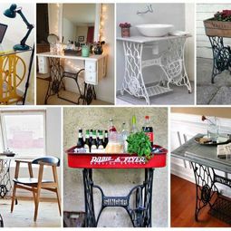 Redesign old furniture – use the old sewing machine as vintage furniture
