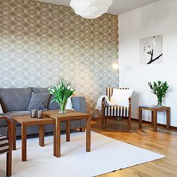 Stressed wall effects in living rooms design