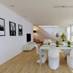 Stylish white decoration in the dining room