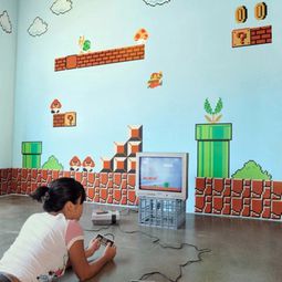 Super Mario wall decoration in the nursery of Nintendo