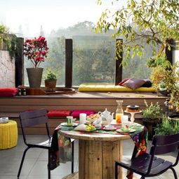 Terrace design modern and colorful