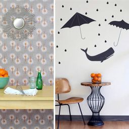 Wall stickers or wallpaper as desired
