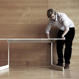 White folding table design by Ola AKKA