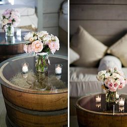 Wine barrel bar table and many other DIY furniture that can be transferred into an old barrel itself
