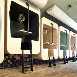 Wood dining – Stand Design Il Treno of Tjep – inspired by old train compartment
