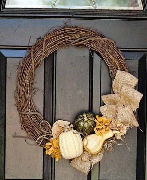 35 Decorating ideas for a homemade autumn door wreath