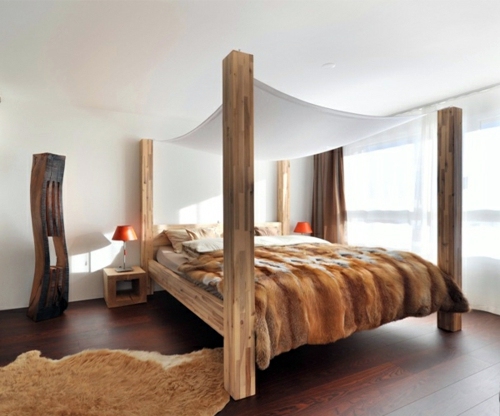 50 cool ideas for canopy beds made of wood in the bedroom