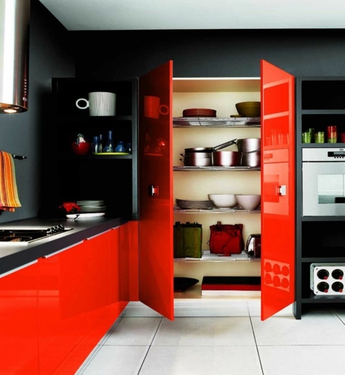 A festival of colors: red color in the kitchen