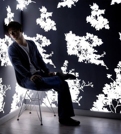As if from beyond the grave here: emitting light wallpaper by Jonas Samson