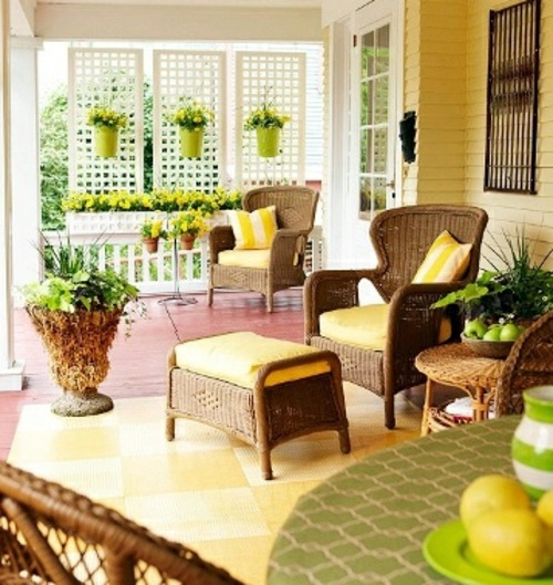 Beautiful, colorful porch ideas – cozy sitting area