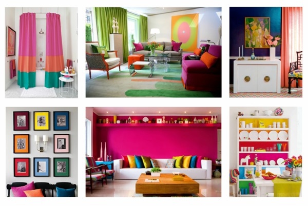 Bright colors in interior design combine – dominant and complementary shades