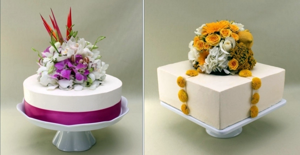 Cheap two-tiered wedding cakes